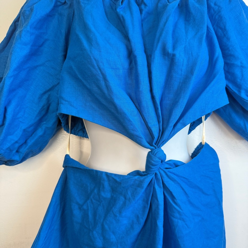 FARM Rio Blue Midi Knot Dress  Blue Midi Knot Dress Size L - Picture 6 of 12